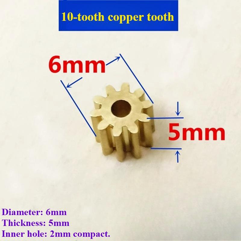 10PCS Motor Metal Gear Copper Tooth 8-12 Tooth 2mm Axis Compact Remote Control Car Motor Toy Pinion