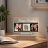 Personalized Picture Frame Custom Photo Acrylic Plaque 3 Color Light Solid Wood Base Desktop Decor Anniversary Remembrance Gift
