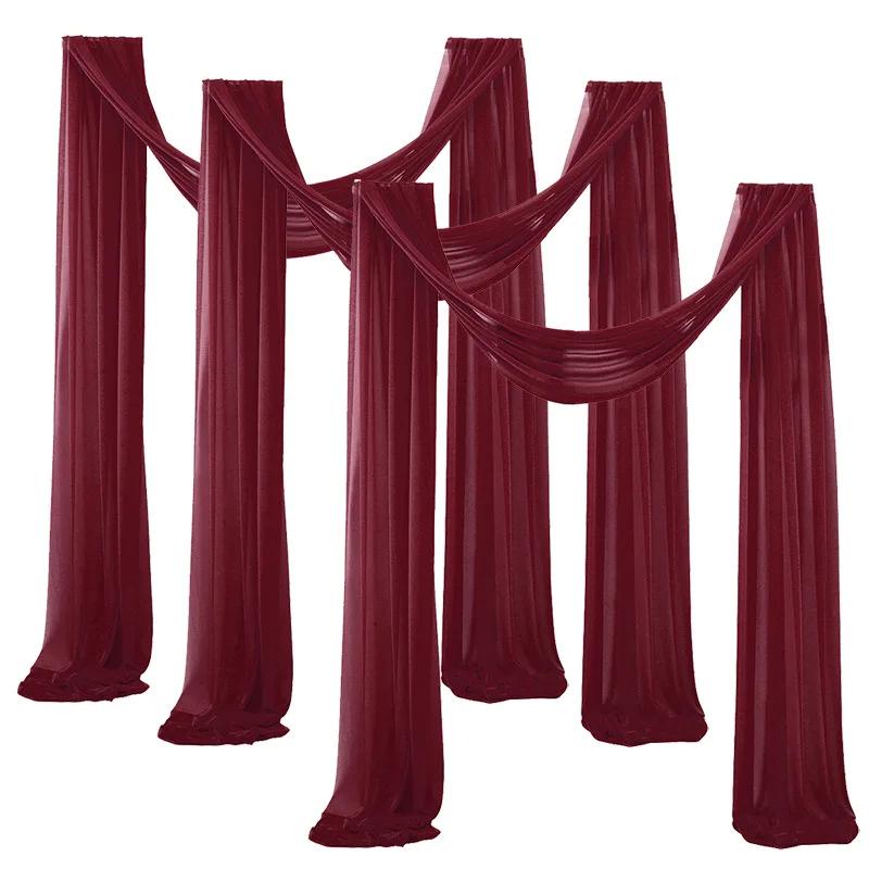 Комплект из 3 предметов: свадебная арка, драпировка, ткань, прозрачный шифон, тюль, занавеска, драпировка, фон, праздничные атрибуты, домашняя драпировка, церемония, украшение