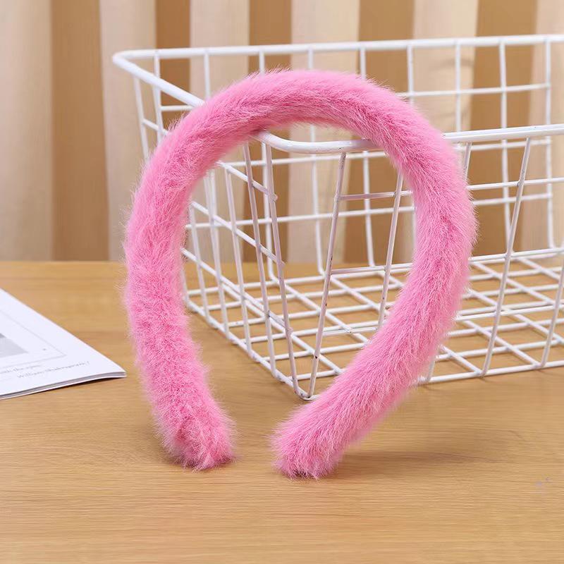 Очаровательная плюшевая повязка на голову с кроличьими ушками-сердечками для умывания лица - Милый мультяшный аксессуар для волос