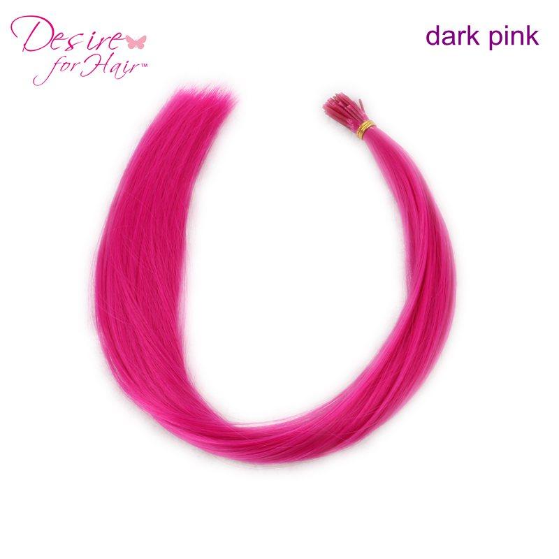 Desire for Hair 100 Strands 22 Inch 1g Rainbow Color Ombre Heat Resistant Synthetic I Tip Micro Ring Hair Extensions for Party