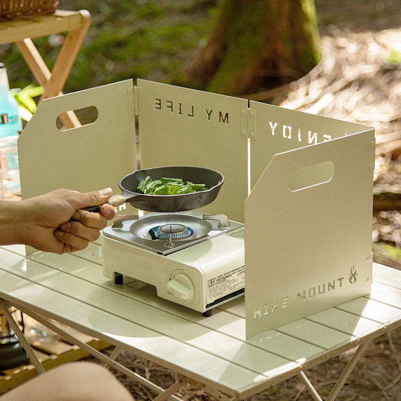 Portable Outdoor Windproof Stove Heat Concentrator with Four-Fold Thickened Shield