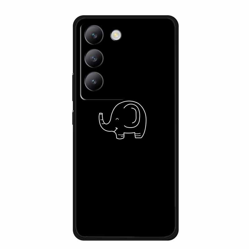 Vivo V40 SE Черный Мягкий Чехол из ТПУ для Телефона - Простой Дизайн с Линиями
