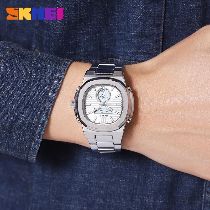 Модные повседневные деловые кварцевые часы с подсветкой и датой, водонепроницаемые наручные часы с цифровым дисплеем Relogio Masculino, мужские часы с будильником