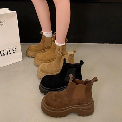2025 Новые Стройнящие Briti Sle Сапоги Женские Ретро Ботильоны Осень Зима Тепло Комфорт До середины икры Рыцарские Ортопедические Сапоги