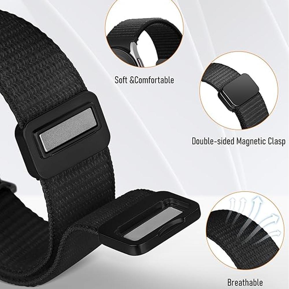 Ремешок для Samsung Galaxy Watch 4/5/6/7/FE/classic/5 Pro 44 мм 40 мм Без зазоров Магнитный нейлоновый браслет correa Galaxy Watch 7 Ремешок
