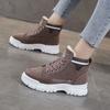 Женская повседневная обувь, модные кроссовки на шнуровке, зимние ботинки на платформе, зимние женские ботинки, теплая плюшевая женская обувь