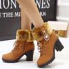 Women Fashion Winter Boots Winter Warm Snow Boots Warm Cotton Boots Non-slip Hiking Boots Fur Boots