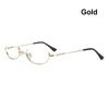 1PC Half Frames Glasses Frame Unisex Vintage Oval No Lens Optical Spectacles Cosplay Photography Decoration Metal Party Eyewear