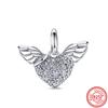 Angel Heart Wing Feather Balloon Pavé Newest  Sale Beads Fit Original  Charm Bracelet 925 Sterling Silver Jewelry