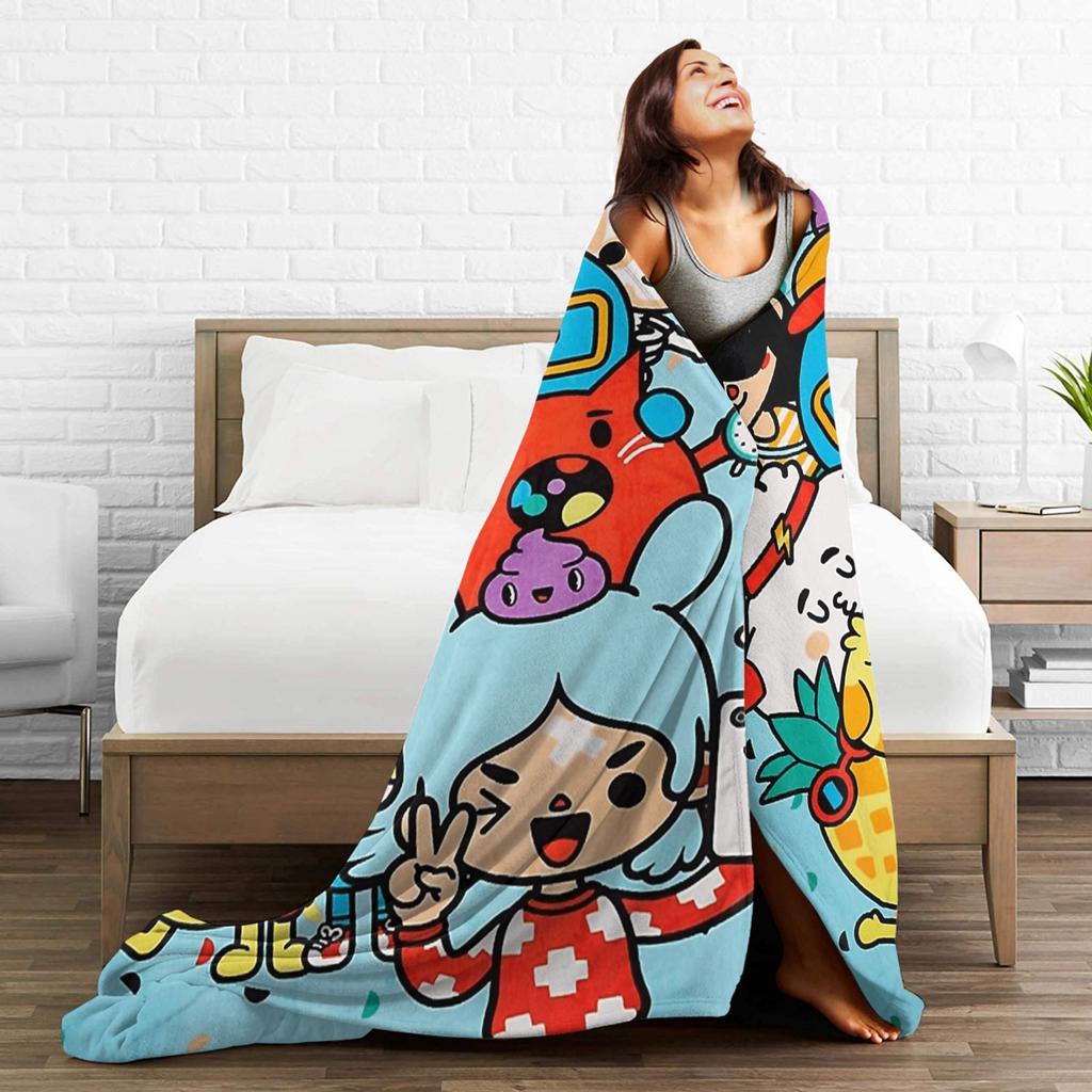 Toca Life World Blanket Quality Soft Warm Throw Blanket Winter Boy Girl Couch Chair Sofa Bed Pattern Bedspread
