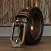 3.8CM Thick Cowhide Copper Buckle Genuine Leather Casual Jeans Belt Men High Quality Retro Luxury Male Strap Waistband Designer