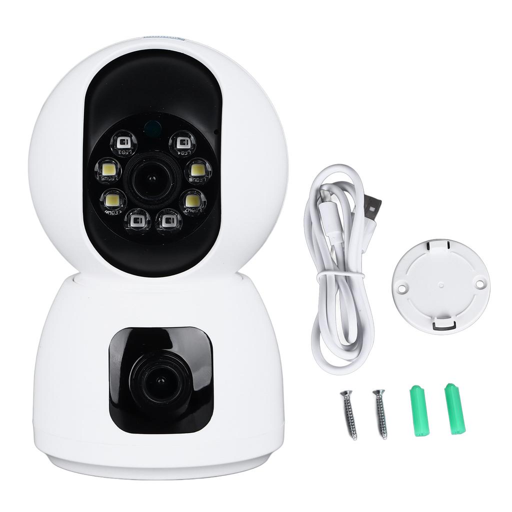 Wireless Security Camera Wifi Indoor Camera 1080P Dual Lens Remote Monitoring Baby Monitor with Two