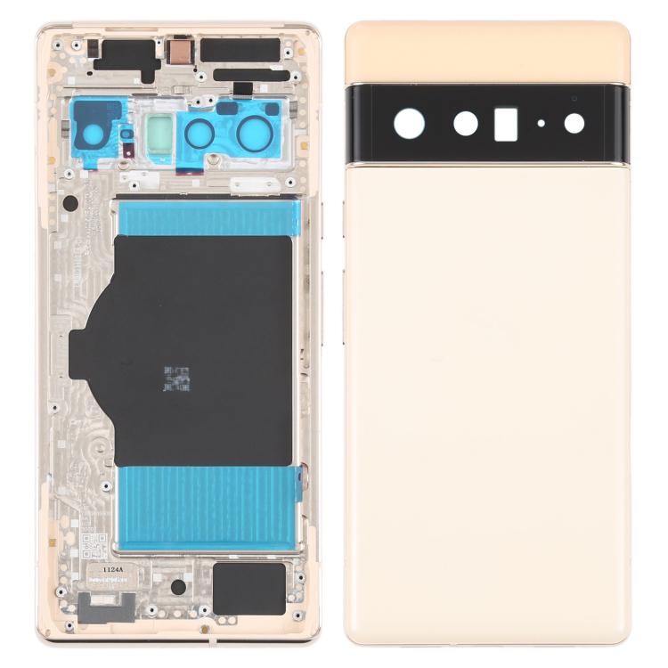 For Google Pixel 6 Pro 5G OEM Back Battery Housing Cover+Middle Plate Frame Replacement