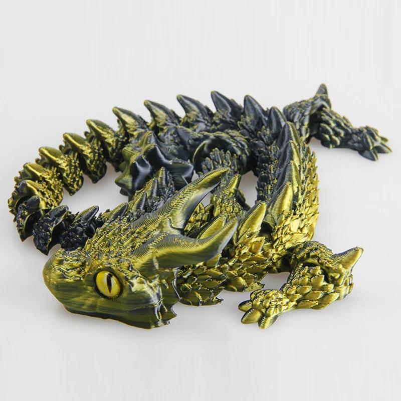3D Printed Magic Dragon Movable Joint Fidget Toy Rotatable Articulated Home Office Desktop Ornament Adults Kid Toys Crafts Gifts