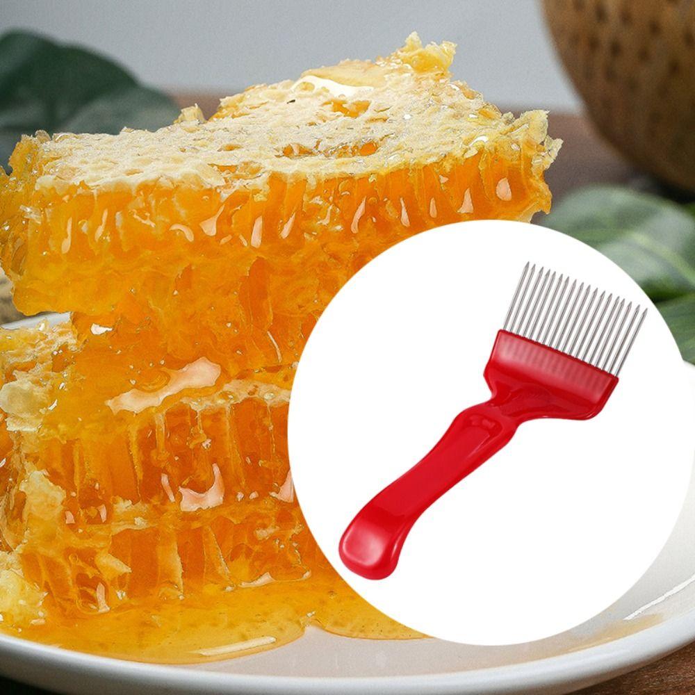 Straight Needles Bee Honey Fork Stainless Steel Honey Scraper Honey Scratcher Beekeeper