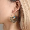 Ethnic Hollow Artificial Turquoise Chandelier Drop Dangle Earrings Women Gift