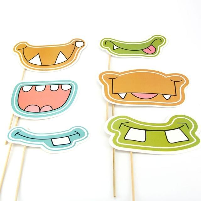 6 шт./набор Реквизит для фотобудки Маска Маленькие Монстры Бумажная карточка для Детской Вечеринки по случаю Дня рождения Украшение для мероприятия