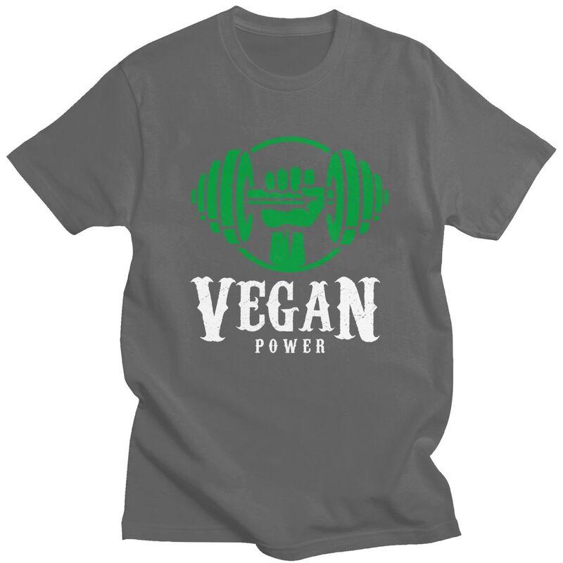 Custom Vegan Power Tshirts for Unisex Short Sleeves T Shirt Cool Powered By Plants T-shirts Pure Cotton Tee Gift