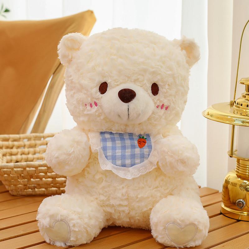 Cat Dog Bib Bear Plush Toy Stuffed Doll Cartoon Bedroom Decoration Gift Kids