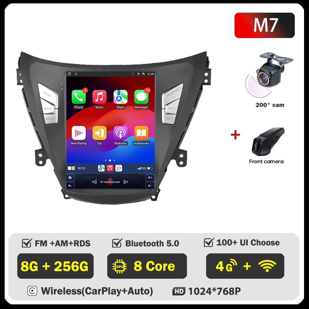 Автомагнитола 9,7 дюйма Для Hyundai Elantra Avante I35 2011-2013 Carplay Вертикальный экран Беспроводной Android Auto GPS Стиль Tesla
