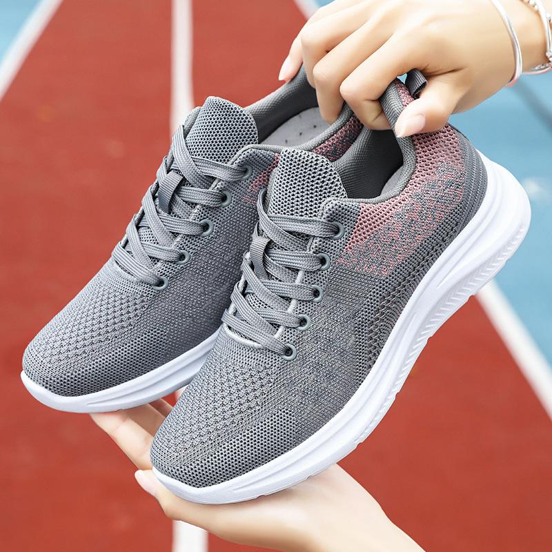 Обувь женская весна новая летающая тканая легкая дышащая сетчатая обувь одинарная обувь кроссовки повседневная спортивная обувь женская