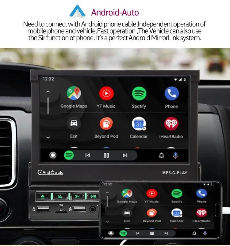 TOYOUSONIC 7inch Touch Screen Car Radio Carplay Android Auto Universal Multimedia Player Mirror Link BT USB 1 Din Car MP5 Player