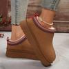 Fashion Snow Boots Women's 2025 Winter New Thick Soled Height Increasing Slippers with Plush Insulation and Anti Slip Cotton Slippers