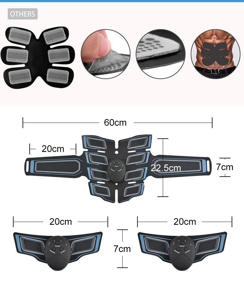 Перезаряжаемый EMS стимулятор мышц пресса с цифровым дисплеем - Умный фитнес-патч для пресса и похудения