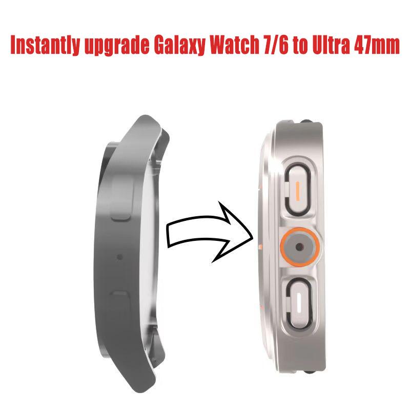 Замена на Ultra Case для Samsung Galaxy Watch 7 6 40 мм 44 мм Обновление до Galaxy Watch Ultra 47 мм Закаленное стекло для защиты экрана