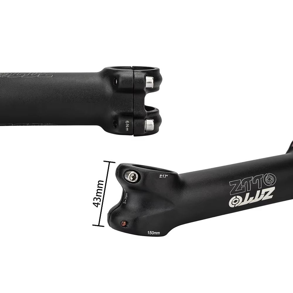 Aluminum Alloy Bicycle Handlebar Stem 7/17 Degree Rise Angle Handlebar Extension Stem  Road Bike