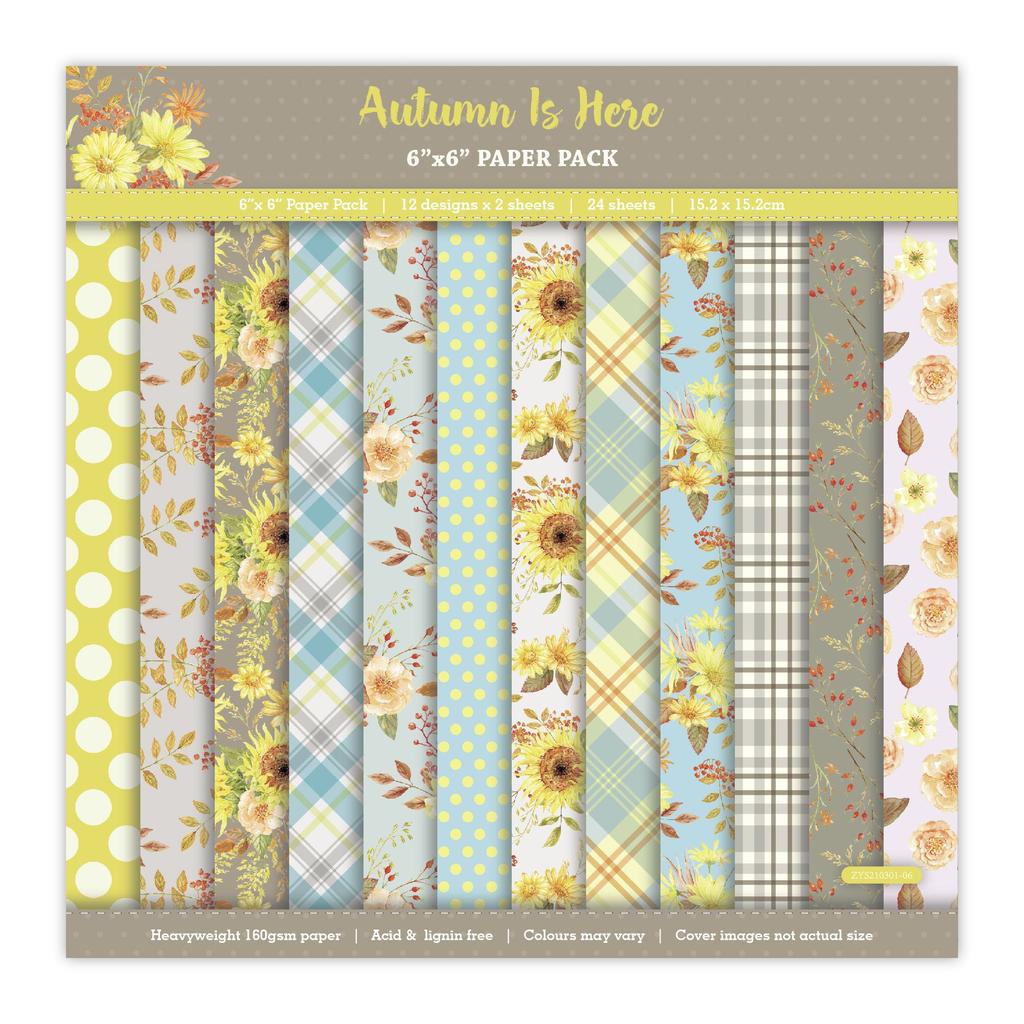 24 листа Осень Пришла Бумажные блоки для творчества Вырубки Художественный фон Оригами Скрапбукинг Изготовление открыток