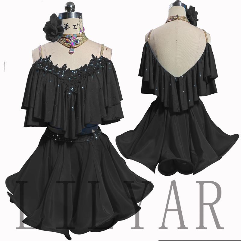 New Latin Dance Competition Costume Performance Women's Art Exam Flash Diamond Adult and Children's Customized Clothing