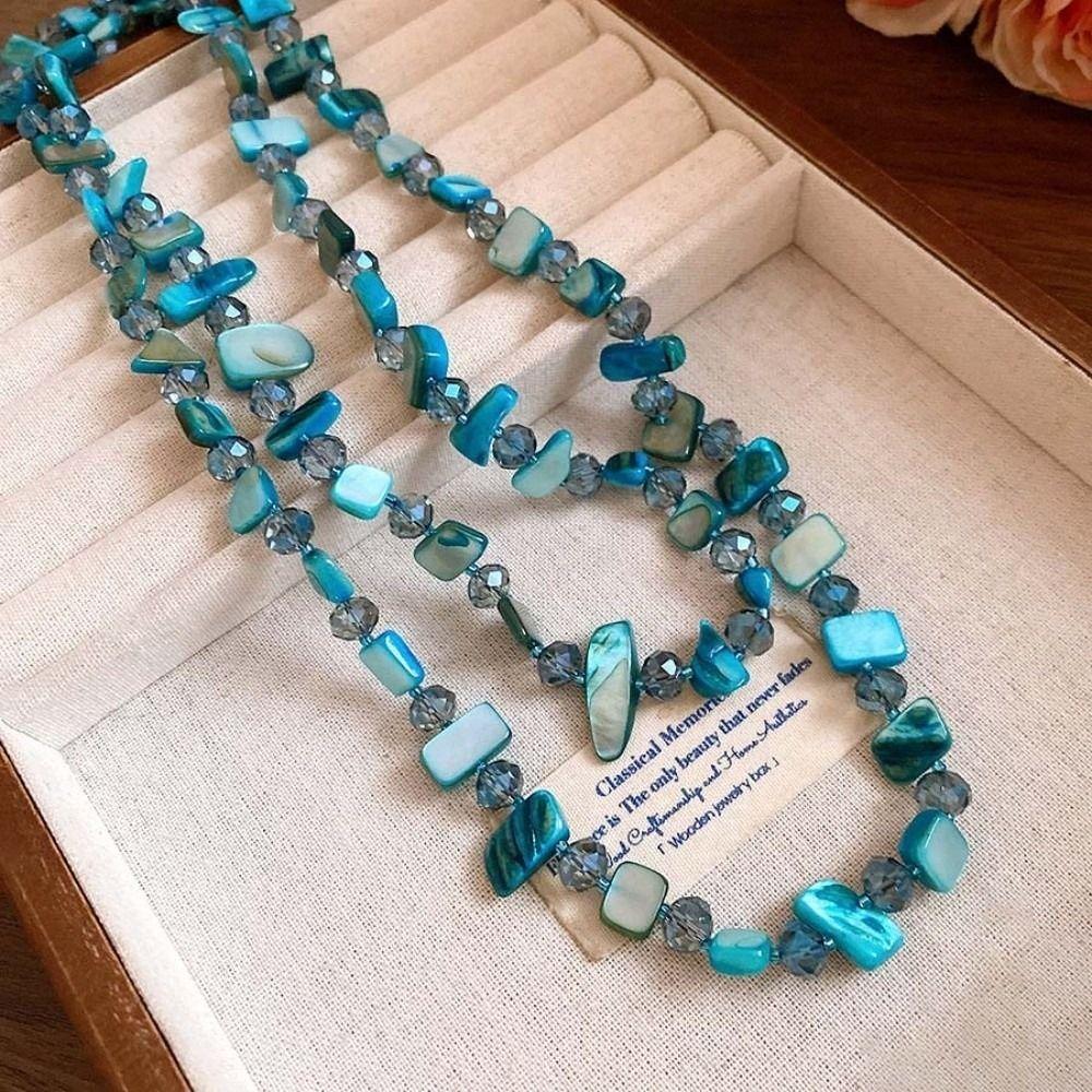 Irregular Shell Glass Shell Beaded Necklace Seaside Vacation Style Bohemia Choker Beach