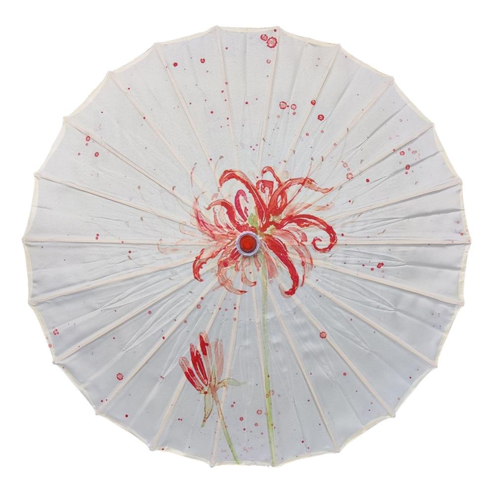 Vintage 70 cm Silk Cloth Women Umbrella Handheld Folding Classical Oil Paper Umbrella Rainproof Decorative Costume Parasol Party