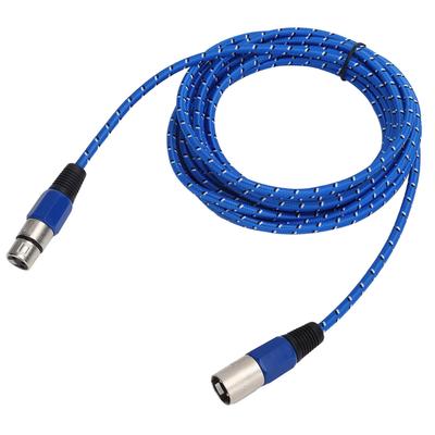 Микрофонный кабель Синий плетеный 3-контактный XLR папа к маме o Кабельный аксессуар 5м 16.4фт