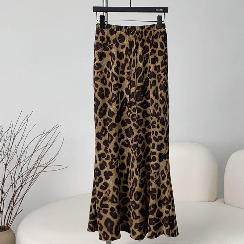Юбка женская летняя повседневная универсальная леопардовая эластичная полуюбка свободная удобная юбка-бюстье большого размера