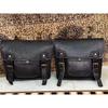 Large Motorcycle Bag 2 Side Vintage Leather Both Saddlebags (2 Black Bag)