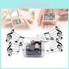 Hand Cranked Acrylic Music Box Creative Craft Ornament Toy Kids Students Gift