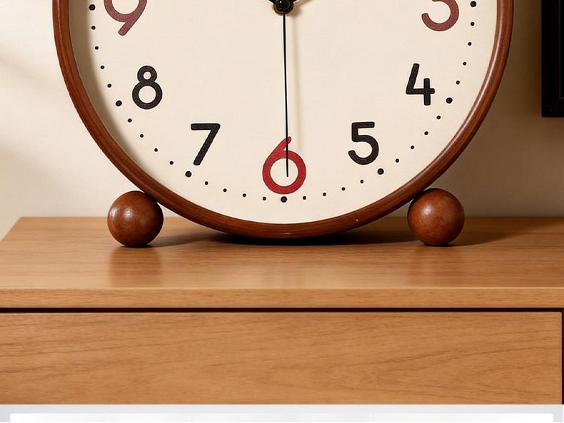 2026 Simple Retro Solid Wood Mantel Clock - High-End Tabletop Ornament for Living Room