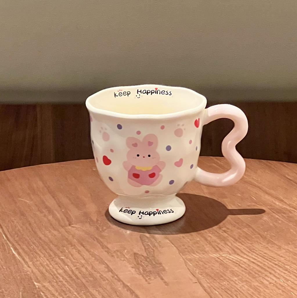 Подарок на день рождения Милая кружка с щенком в горошек Девочка Высокомерный кролик Керамическая чашка для питья Сувенир для лучшего друга