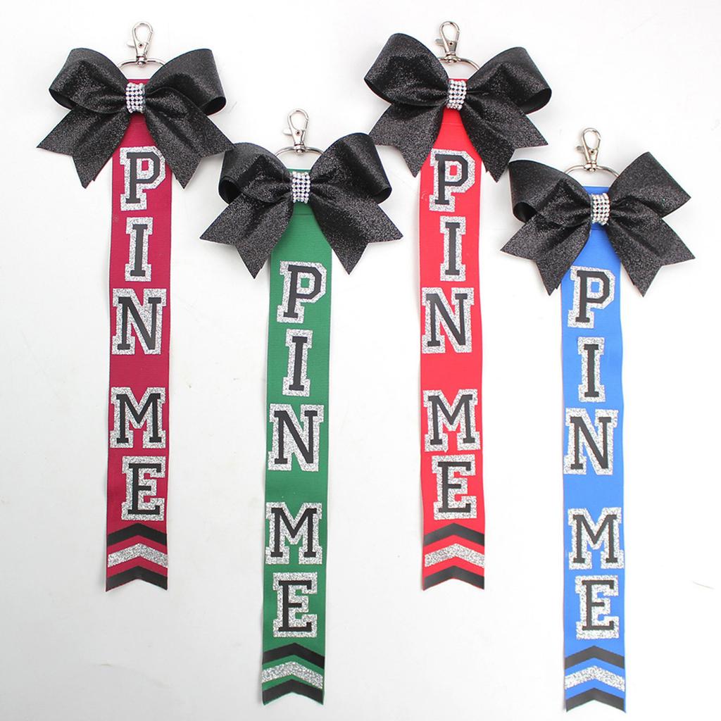 Set of 5 Cheer Team Ribbon Keychains Set Cheerleading Key Accessories for Sports Event and Team Building Activities