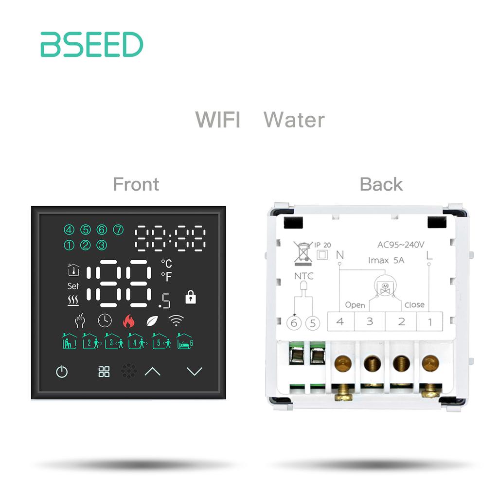 BSEED LED Touch Screen Electric Floor Heating Water Boiler Room Thermostat Module Part WIFI Alexa Temperature Controller APP