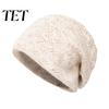 Thickened Knitted Beanies for Women Winter Knit Women, Thick Slouchy Skull Cap with Diamond Thermal Protection Hat Severe Cold Texture, Soft Warm Cozy