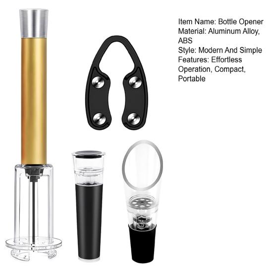 Пневматический автоматический штопор для бутылок с фольгорезкой, аэратором для вина и вакуумной пробкой, инструменты для дегустации вина