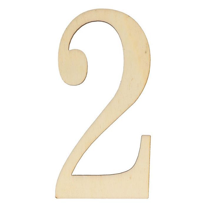 Set of 12 Wooden Numbers - ARTEMIO - 10 Cm - Unvarnished FSC - Table Decoration - Mixed