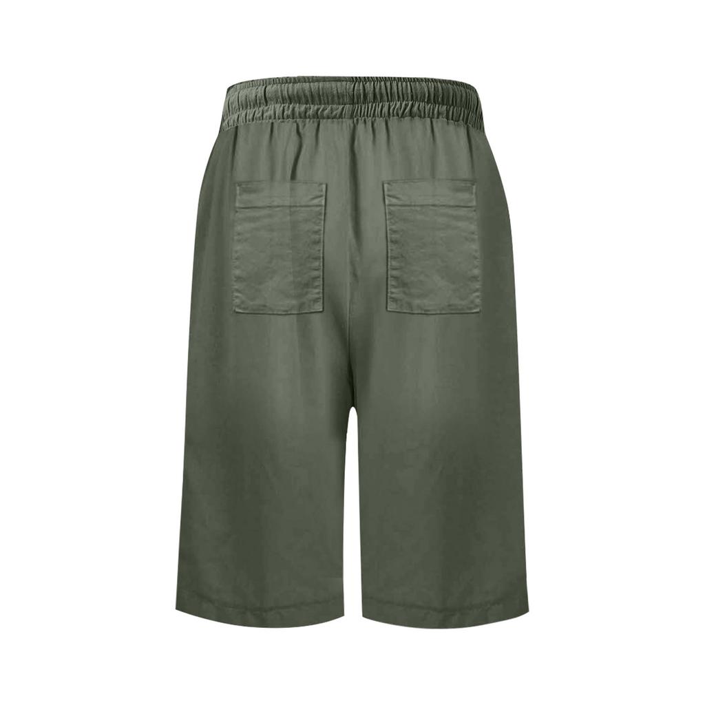 Женские однотонные повседневные брюки с высокой талией, спортивные брюки, шорты 1/2