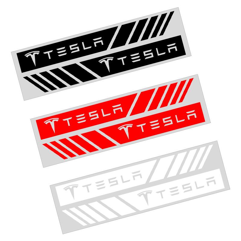 2PCS Car Badge Rearview Mirror Decor Sticker Vehicle Body Refit Decal For Tesla Model S Model X Model Y Model 3 Roadster SpaceX Accessory