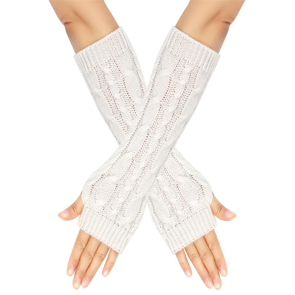 1pair Women's Wool Arm Covers Winter Comfortable Oversleeves Knitted Sleeves for Winter Comfort