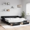 VidaXL Daybed with Trundle and Drawers Black 90x200 Cm Fabric 3197464
